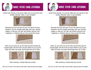 New Kid Journal Instructions