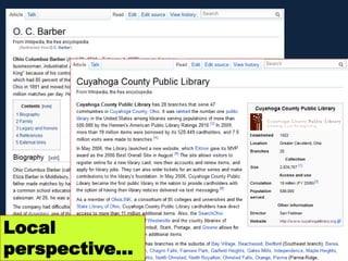 Local
perspective…
 