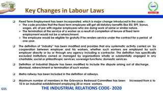 New Labour Codes - Key Notes-GSS labour codes | PDF