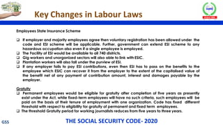 New Labour Codes - Key Notes-GSS labour codes | PDF