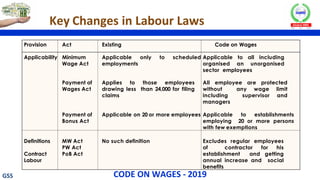 New Labour Codes - Key Notes-GSS labour codes | PDF