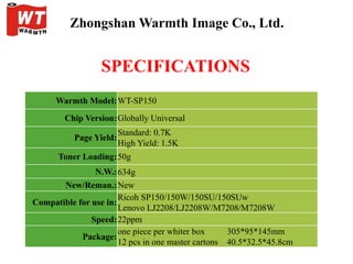 New launched toner cartridge for ricoh sp150 | PPT