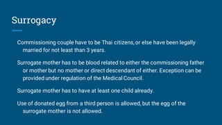 New law on surrogacy in thailand
