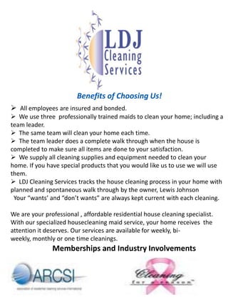 Benefits of Choosing Us!All employees are insured and bonded.