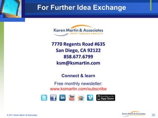 For Further Idea Exchange

7770 Regents Road #635
San Diego, CA 92122
858.677.6799
ksm@ksmartin.com
Connect & learn
Free m...