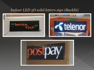 Indoor LED 3D solid letters sign (Backlit)
