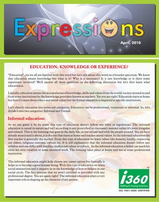 I360 Newsletter - Expressions april
