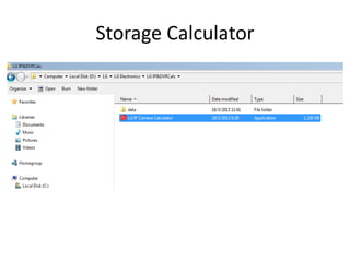 Storage Calculator
 