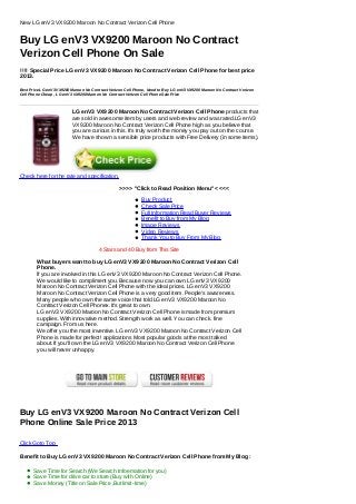 New lg en v3 vx9200 maroon no contract verizon cell phone