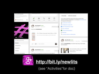 http://bit.ly/newlits
(see “Activities”for doc)
 