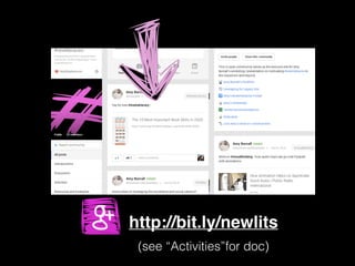 http://bit.ly/newlits
(see “Activities”for doc)
 