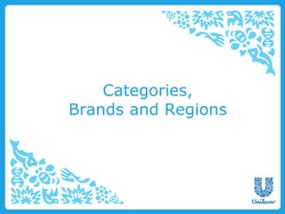 Categories,
Brands and Regions
 