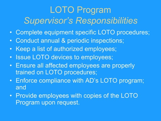 LOTO Training | PPTX | Physics | Science