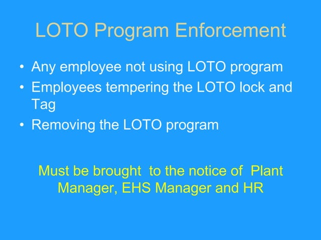 LOTO Training | PPTX | Physics | Science