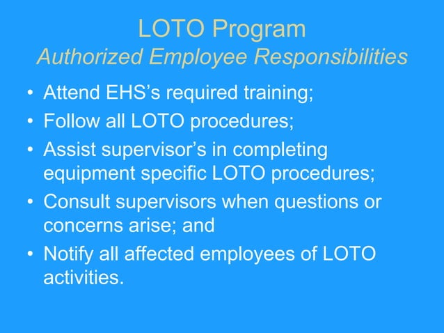 LOTO Training