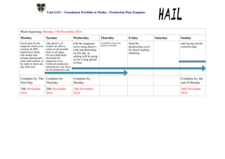 Magazine Production Schedule Example New magazine production plan template | PDF