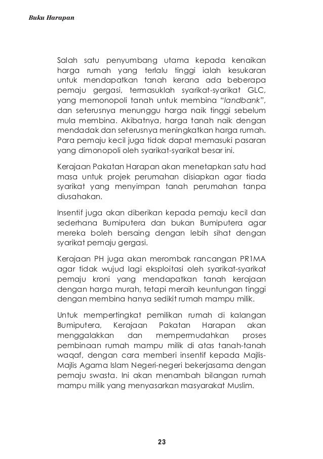 Malaysia Pakatan Harapan Buku Harapan