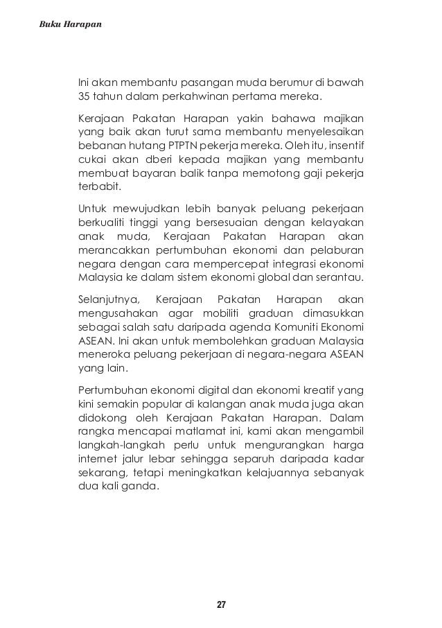 Malaysia Pakatan Harapan Buku Harapan
