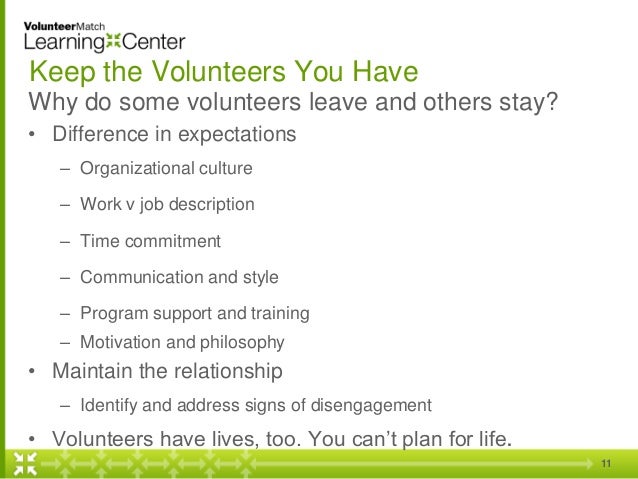 volunteering job description