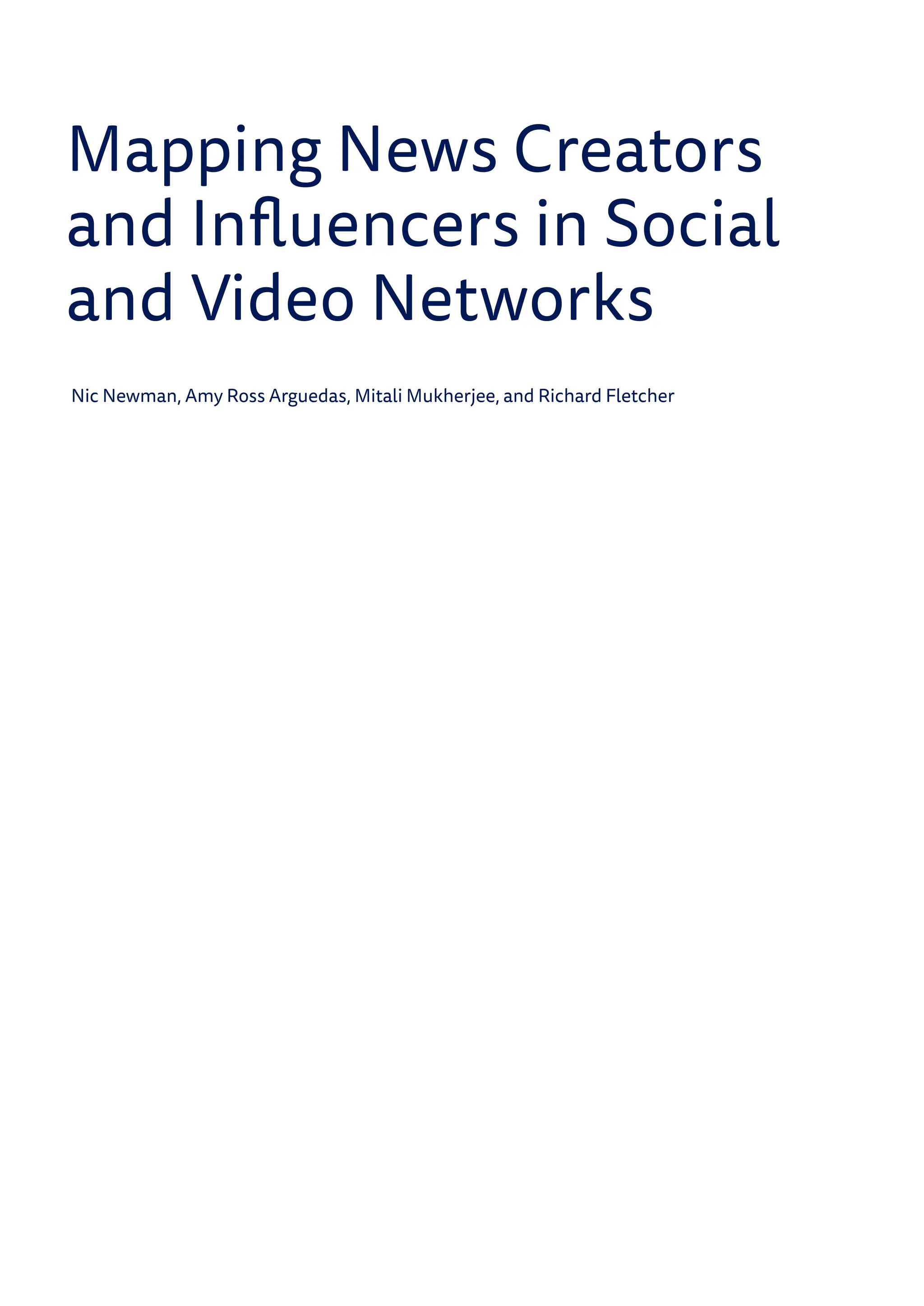 Newman et al Mapping News Creators and Influencers FINAL | PDF
