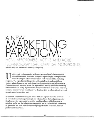 New marketing paradigm for philanthropy and donor software management
