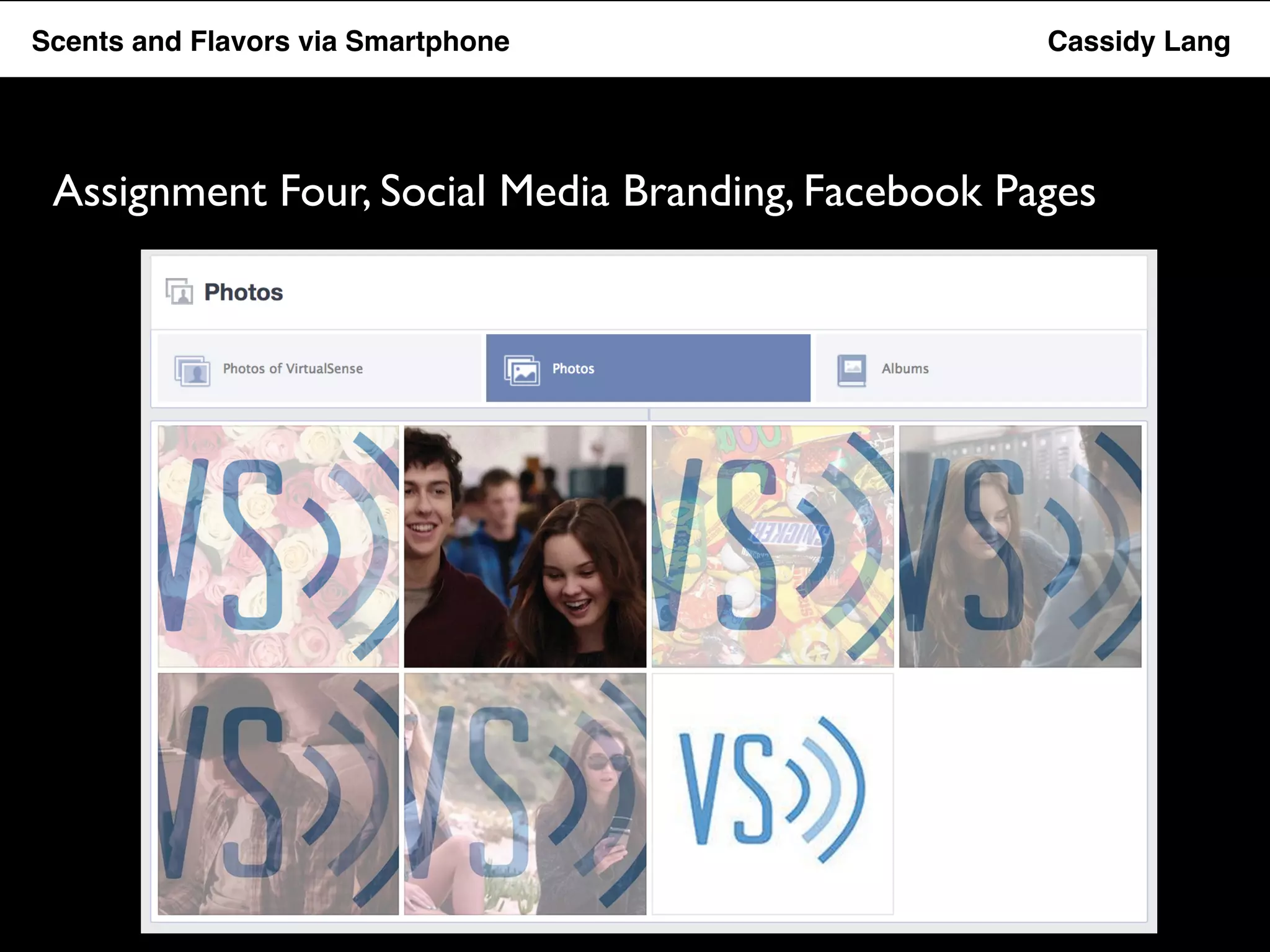 Flavor Scents Saver and Flavors App via Smartphone Cassidy Lang 
Assignment Four, Social Media Branding, Facebook Pages 
 