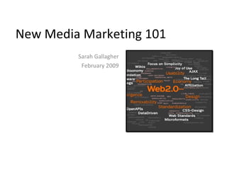 New Media Marketing 101 Sarah Gallagher February 2009 