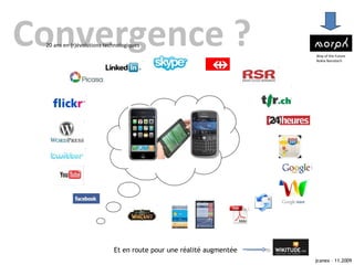Convergence ? 20 ans en (r)évolutions technologiques Way of the Future Nokia Nanotech jcanex – 11.2009 Et en route pour une réalité augmentée 