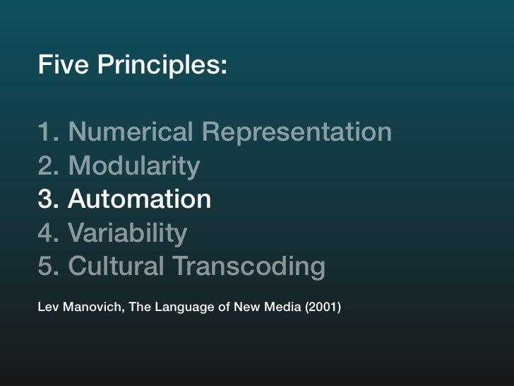 Five Principles Of Art : Five principles numerical representation modularity