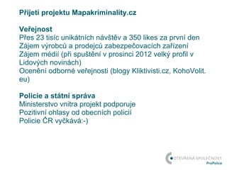 Mapakriminality.cz: Policejní data pro veřejnost