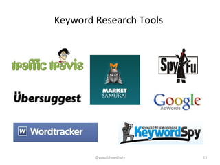 Keyword Research Tools
13@yusufchowdhury
 