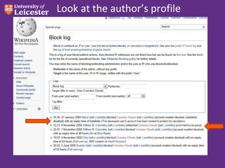 Look at the author’s profile

 