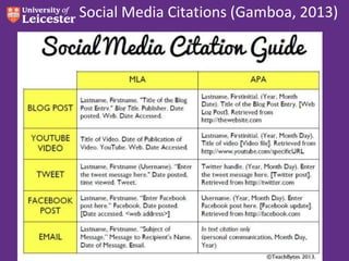 Social Media Citations (Gamboa, 2013)

 