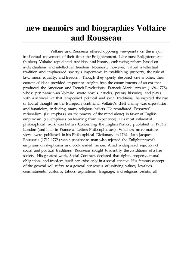 New Memoirs And Biographies Voltaire And Rousseau