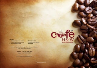 Cafe H&W menu