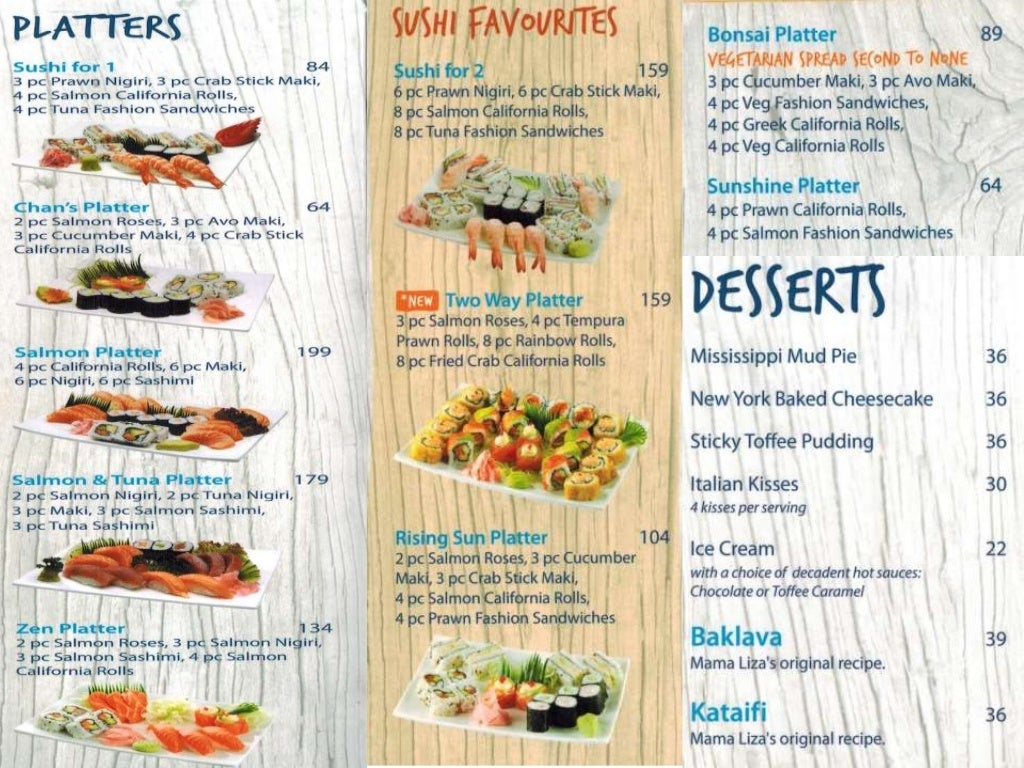 Ocean Basket Menu
