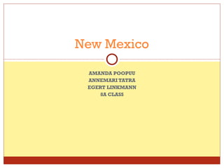 AMANDA POOPUU ANNEMARI TATRA EGERT LINKMANN 8A CLASS New Mexico 