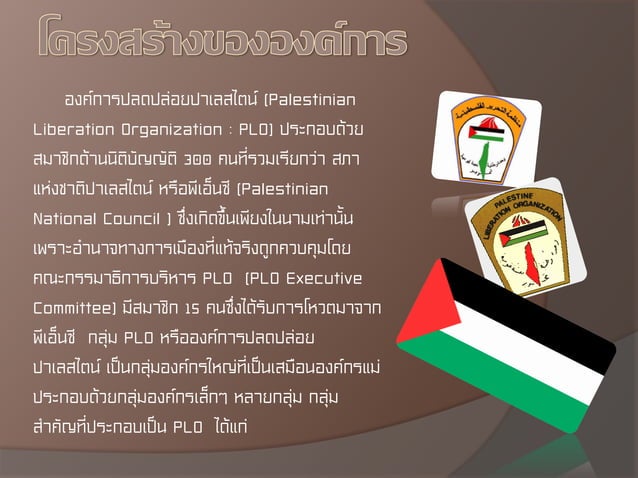 PLO Palestine Liberation Organization องค์กรปลดปล่อยปาเลสไตน์