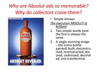 Absolut Campaigns Through The Years | PPTX