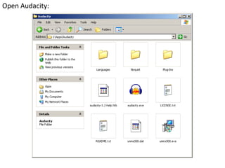 Open Audacity: 
