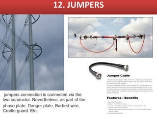 12. JUMPERS




 jumpers connection is connected via the
two conductor. Nevertheless, as part of the
phase plate, Danger plate, Barbed wire,
Cradle guard. Etc.
 