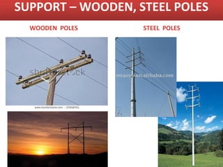 SUPPORT – WOODEN, STEEL POLES
  WOODEN POLES     STEEL POLES
 