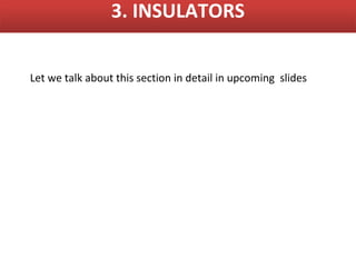 3. INSULATORS


Let we talk about this section in detail in upcoming slides
 