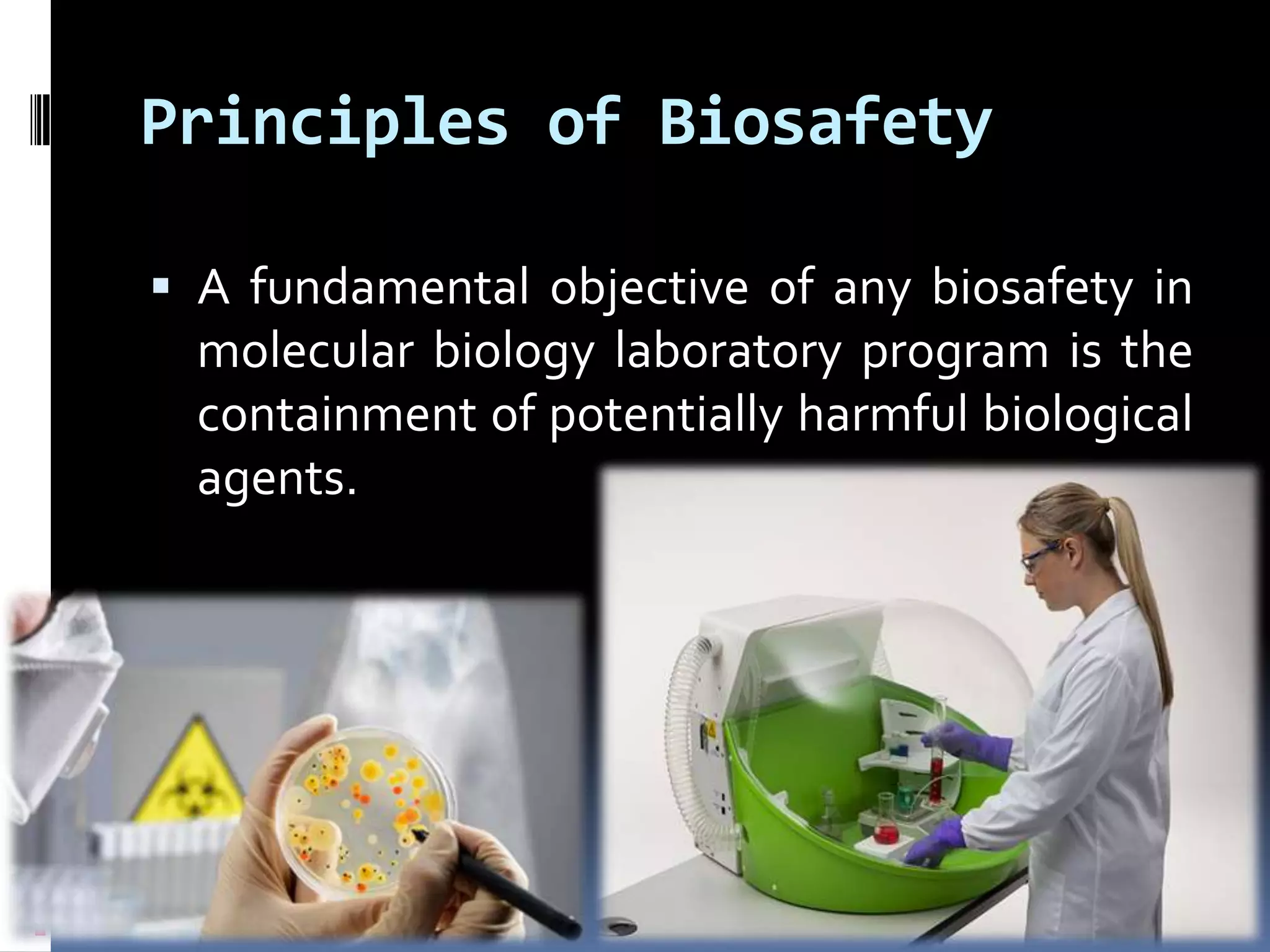 Biosafety and ethics in Molecular biology laboratory | PPTX