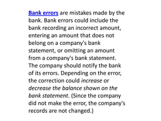 bank reconcilliation | PPTX