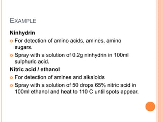 Ninhydrin Examples CHROMATOGRAPHY | PPTX