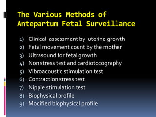 Antenatal fetal surveillance | PPTX