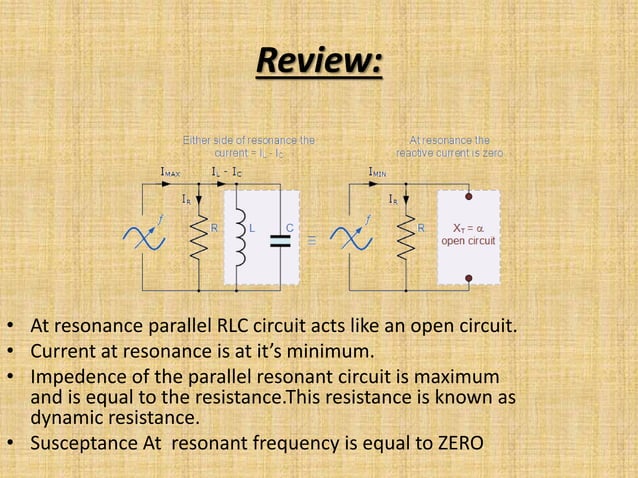 Resonance in parallel rlc circuit | PPT