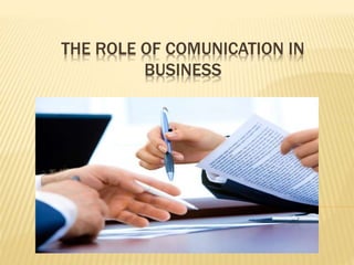THE ROLE OF COMUNICATION IN
BUSINESS
 