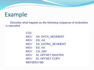 Subroutine & string in 8086 Microprocessor | PPTX